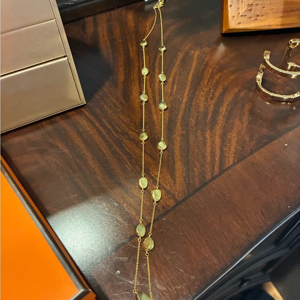 Ann Taylor Gold Bezel Station Long Necklace - Women's Jewelry